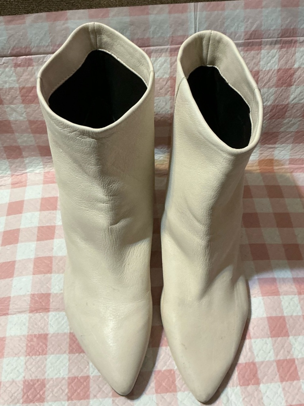 Dolce Vita Cream Pointed-Toe Ankle Booties